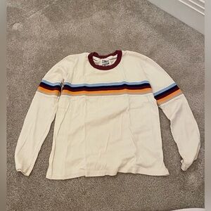 Camp Collection Retro Rainbow Striped Long- Sleeve Tee